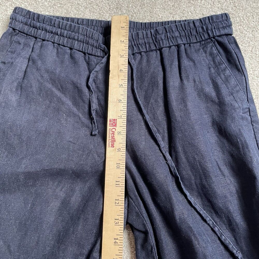 Talbots Cottagecore 100% Linen Cropped Wide Leg Pants Navy Blue Women's Size 2 - Picture 11 of 12